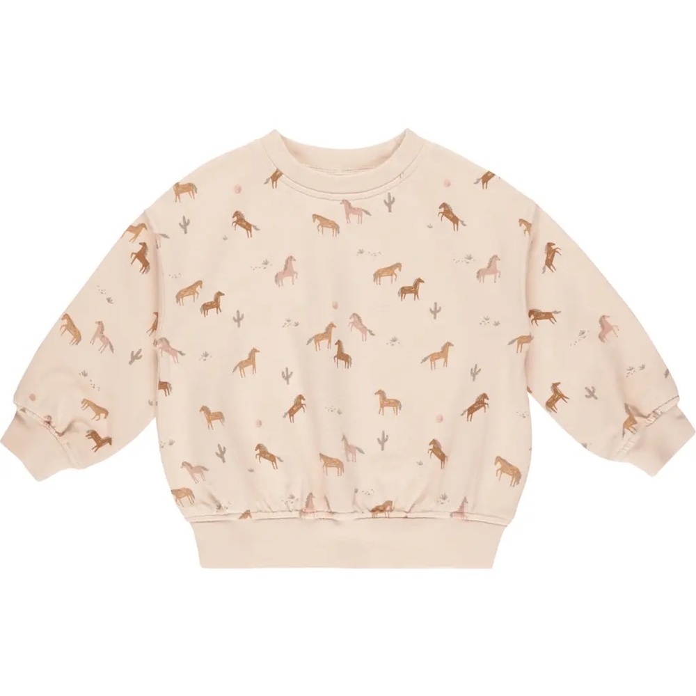 Rylee + Cru Blush Horse Print Sweat Set
